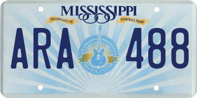 MS license plate ARA488