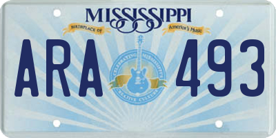 MS license plate ARA493