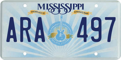 MS license plate ARA497