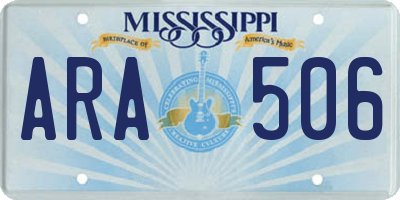 MS license plate ARA506