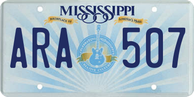 MS license plate ARA507