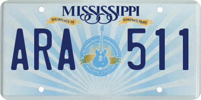 MS license plate ARA511
