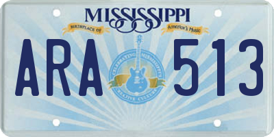 MS license plate ARA513