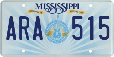 MS license plate ARA515