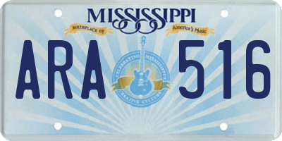 MS license plate ARA516