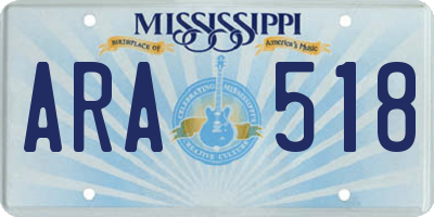 MS license plate ARA518