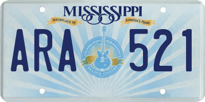 MS license plate ARA521
