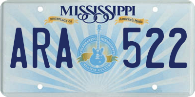 MS license plate ARA522