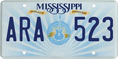 MS license plate ARA523