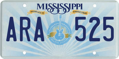 MS license plate ARA525