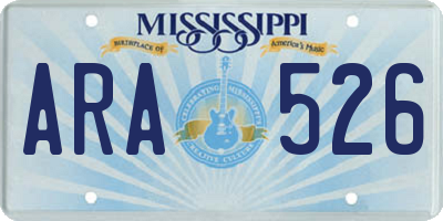MS license plate ARA526