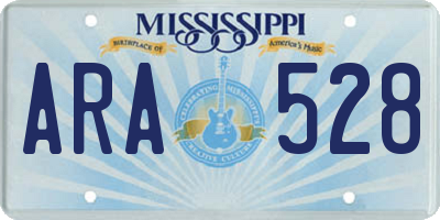 MS license plate ARA528