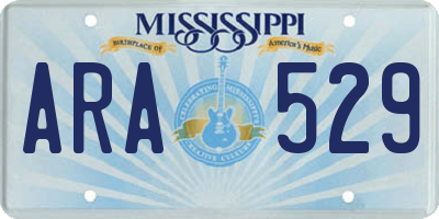 MS license plate ARA529