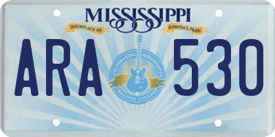 MS license plate ARA530