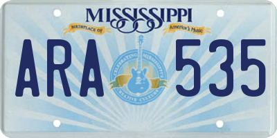 MS license plate ARA535