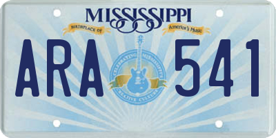 MS license plate ARA541