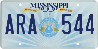 MS license plate ARA544