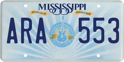 MS license plate ARA553