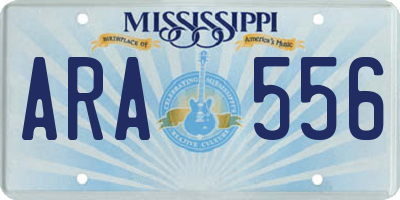 MS license plate ARA556