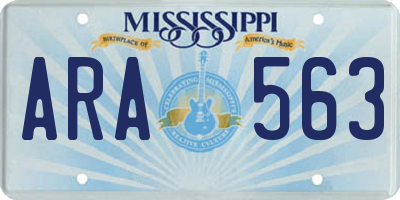 MS license plate ARA563