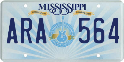 MS license plate ARA564