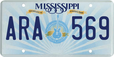MS license plate ARA569
