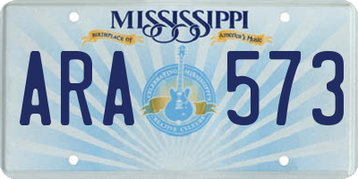 MS license plate ARA573