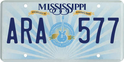 MS license plate ARA577