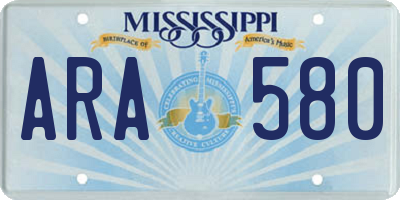 MS license plate ARA580