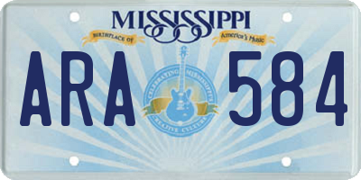 MS license plate ARA584