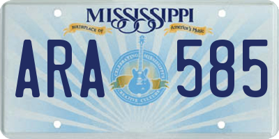 MS license plate ARA585