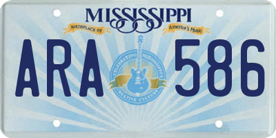 MS license plate ARA586