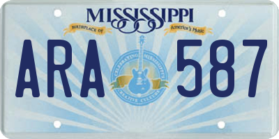 MS license plate ARA587