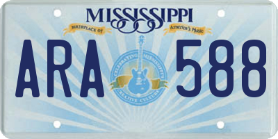 MS license plate ARA588