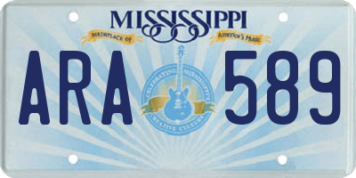 MS license plate ARA589