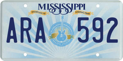 MS license plate ARA592