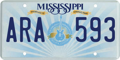 MS license plate ARA593