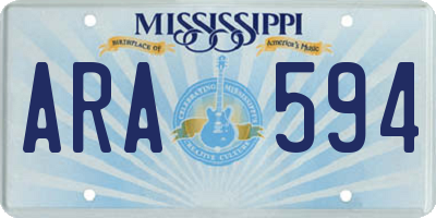 MS license plate ARA594