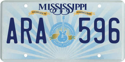 MS license plate ARA596