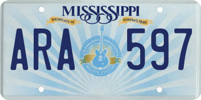 MS license plate ARA597