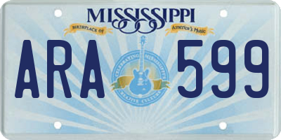MS license plate ARA599