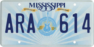 MS license plate ARA614