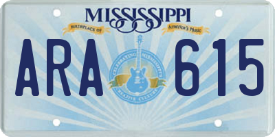 MS license plate ARA615