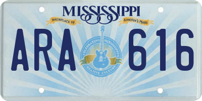 MS license plate ARA616