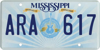 MS license plate ARA617