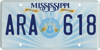 MS license plate ARA618