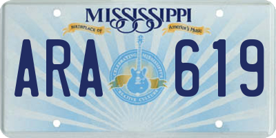 MS license plate ARA619