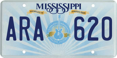 MS license plate ARA620