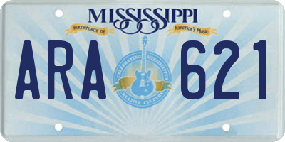 MS license plate ARA621