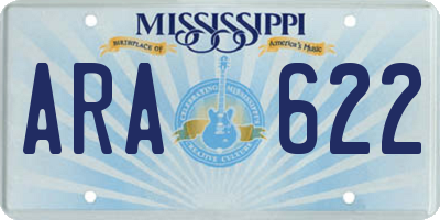 MS license plate ARA622